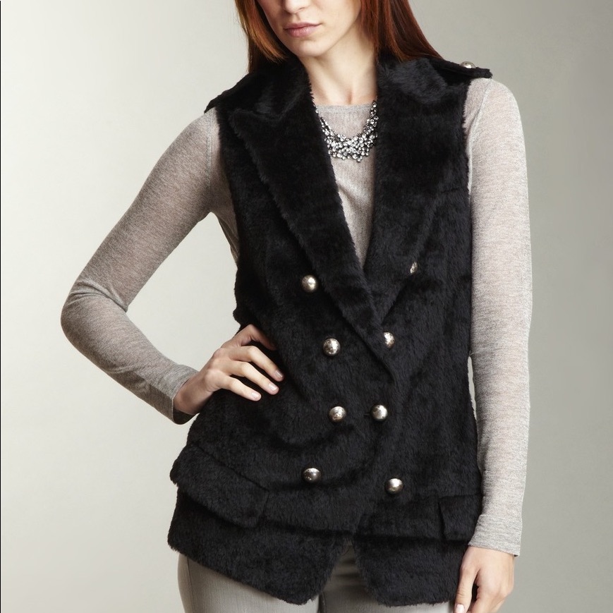 Robert Rodriguez Faux Fur (Alpaca) Vest Sz 12 *Euc